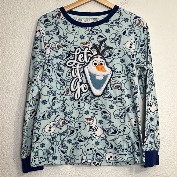 Disney Frozen Olaf Let It Go Fleece Pajama Set Womens Size Medium - Picture 5 of 10